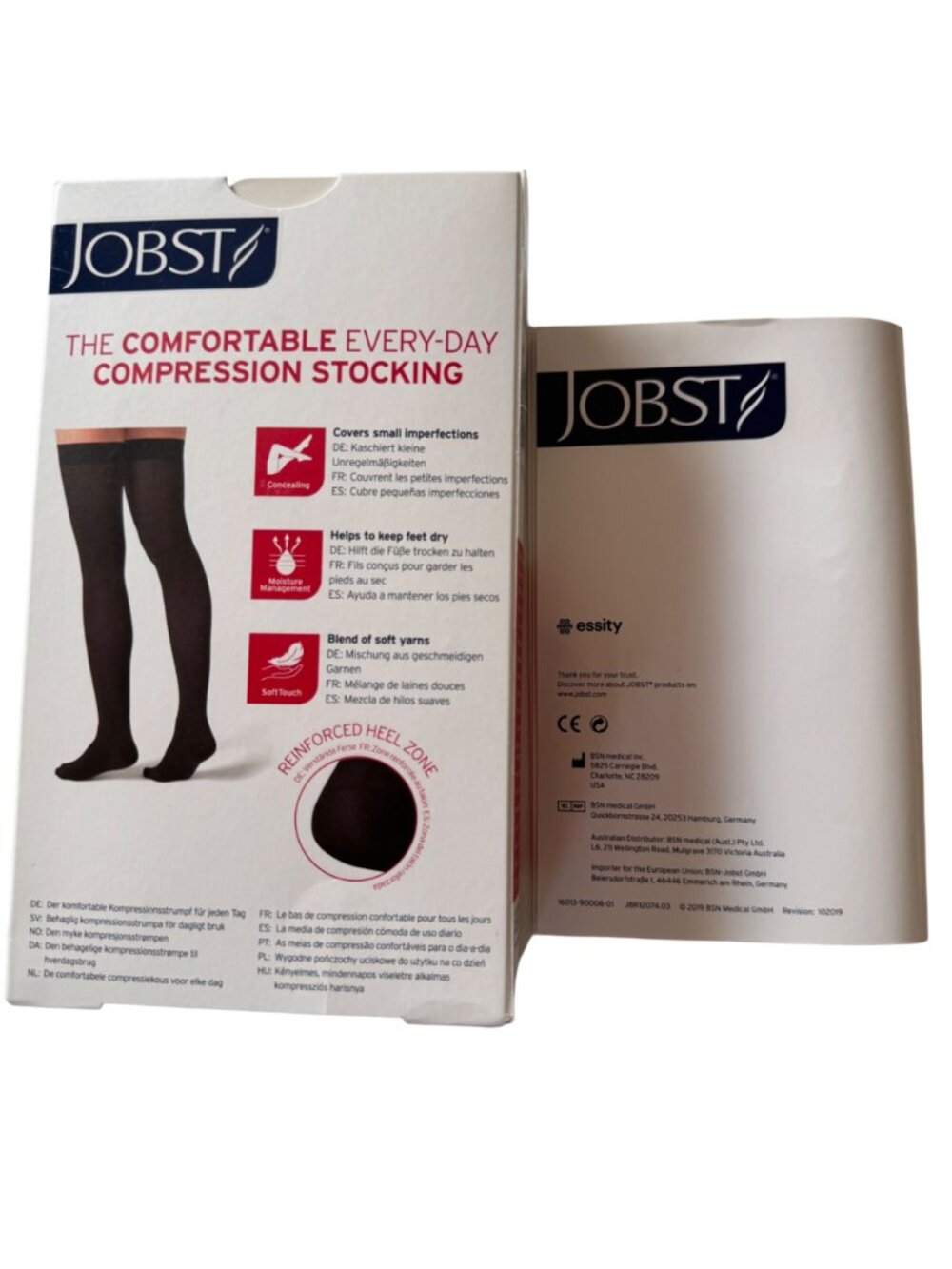 Jobst Opaque Black THIGH Open Toe Compression Stockings 20-30mmHg Support XL - Picture 3 of 11